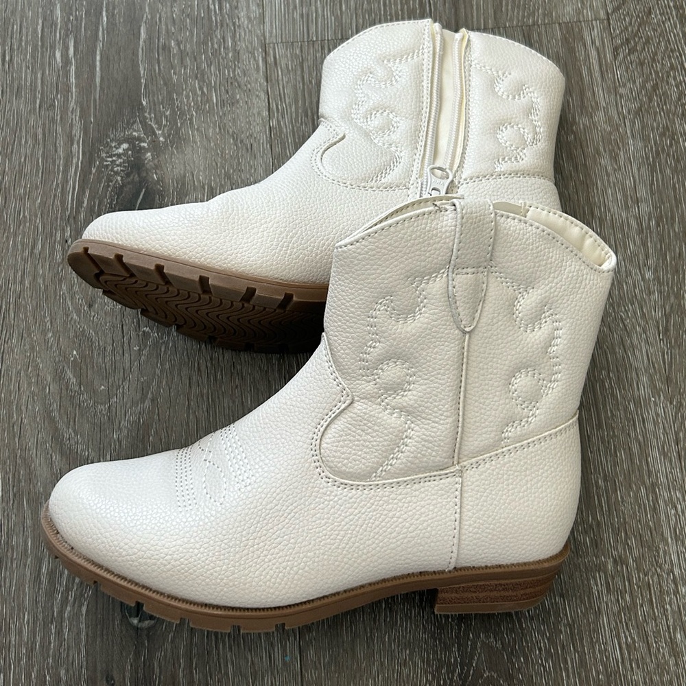 Off White girls Western Ankle Boots - Zipper Closure size 1